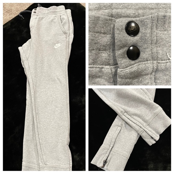 ✨EUC Nike Swoosh V442 Grey Heather Cuffed Zipper Jogger, Men’s Large - Picture 2 of 15